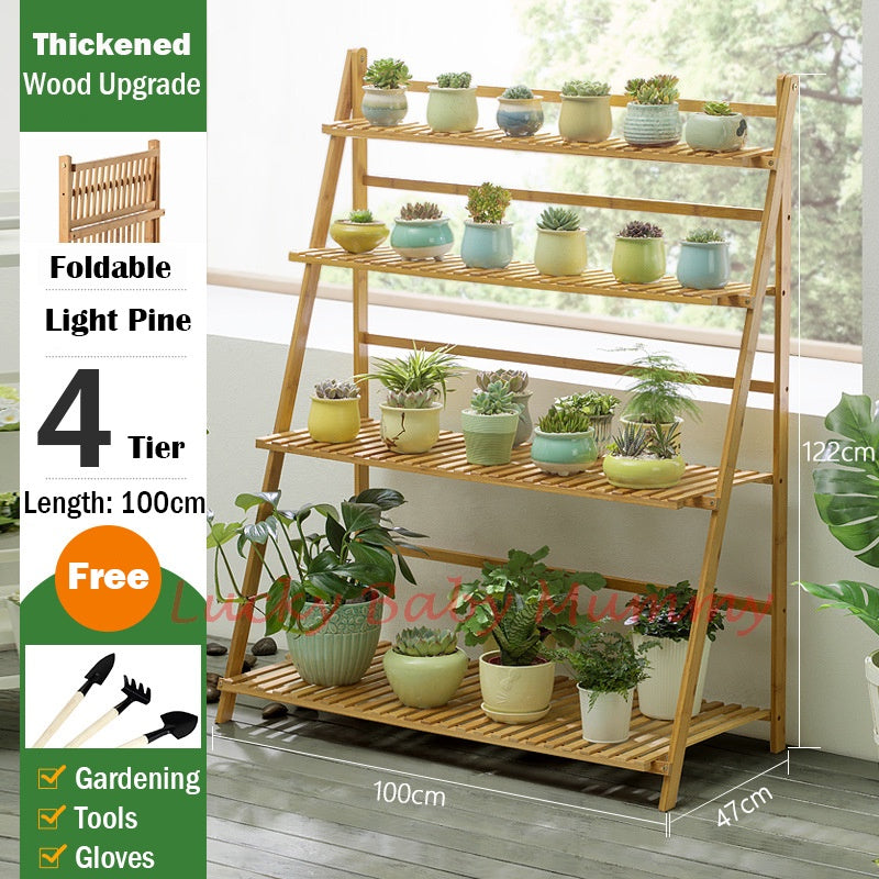 【Type B】Multi Layer Tier Bamboo Plant Rack