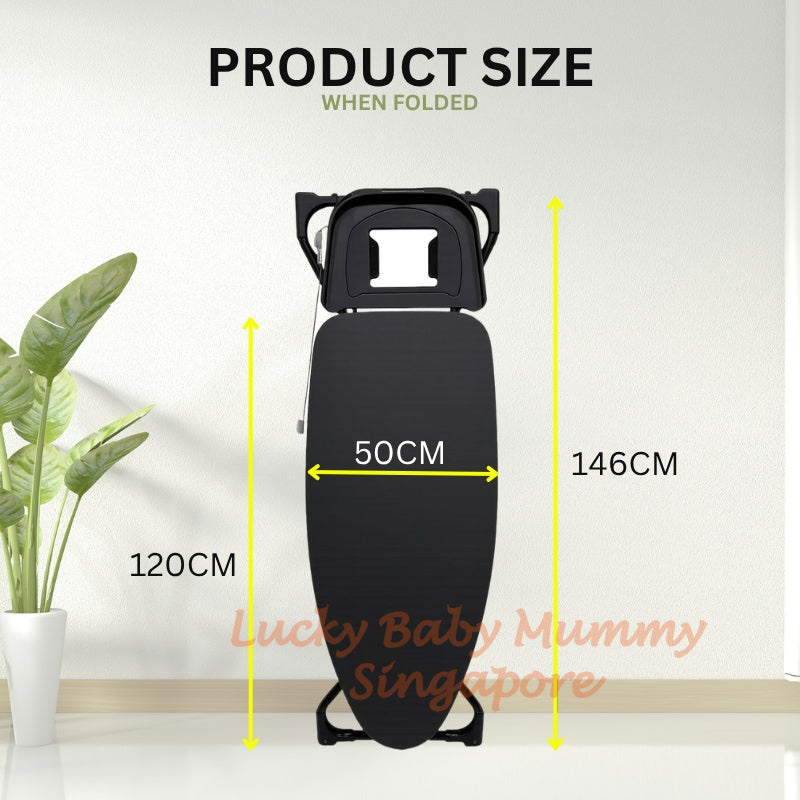 Large Foldable Ironing Board with Wire Holder & Tray/Adjustable Height/Premium Iron Board