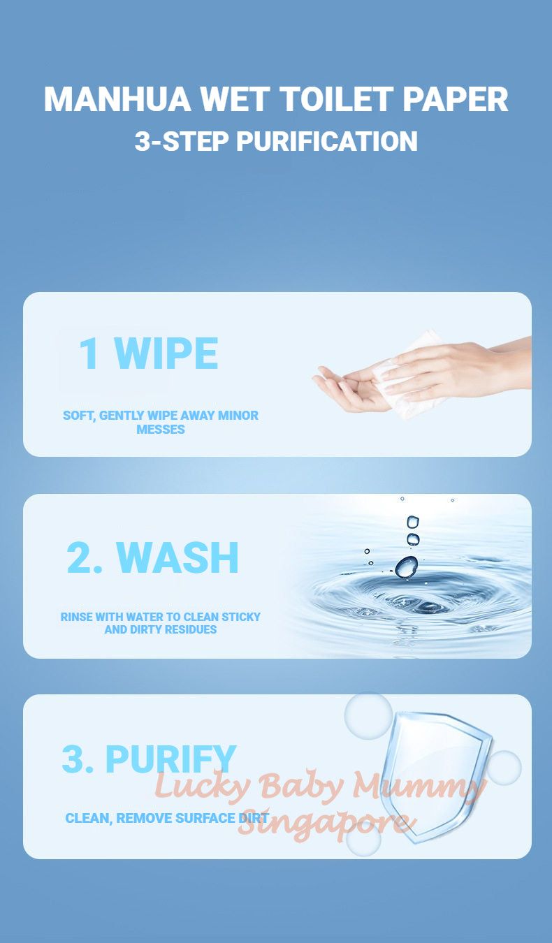Manhua Flushable Toilet Wet Wipes 80 Sheets