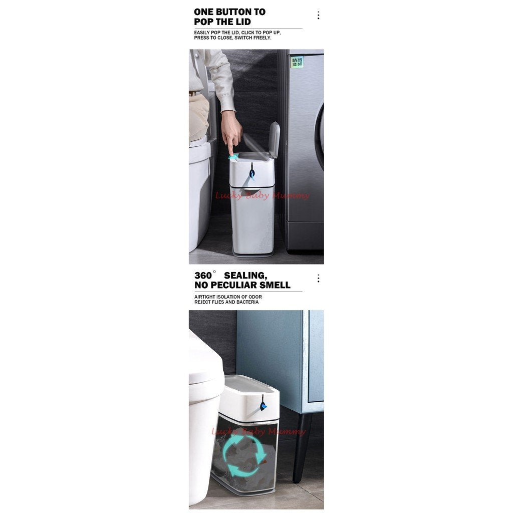 【Auto Sealing Dust Bin】Slim Pull-Bag Design Trash bin/Dustbin