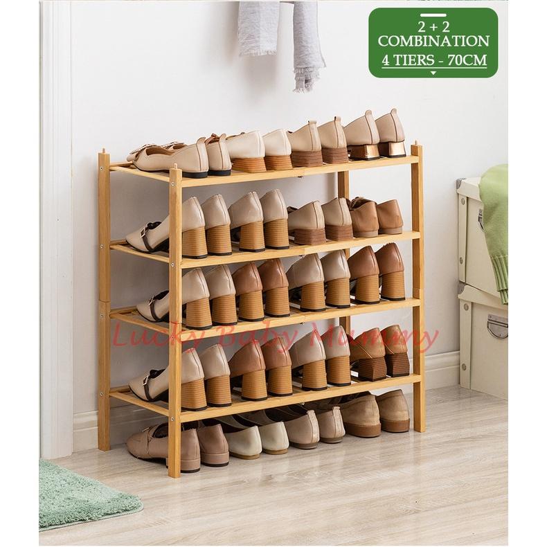 Stackable Bamboo Shoes Rack