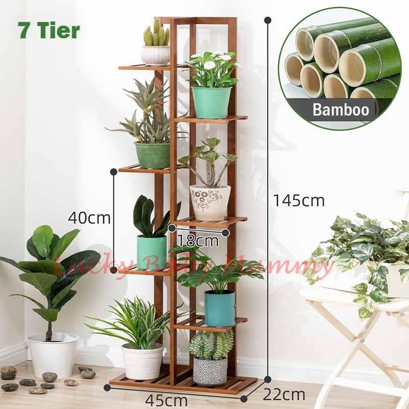 【Type B】Multi Layer Tier Bamboo Plant Rack