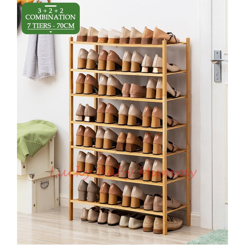 Stackable Bamboo Shoes Rack