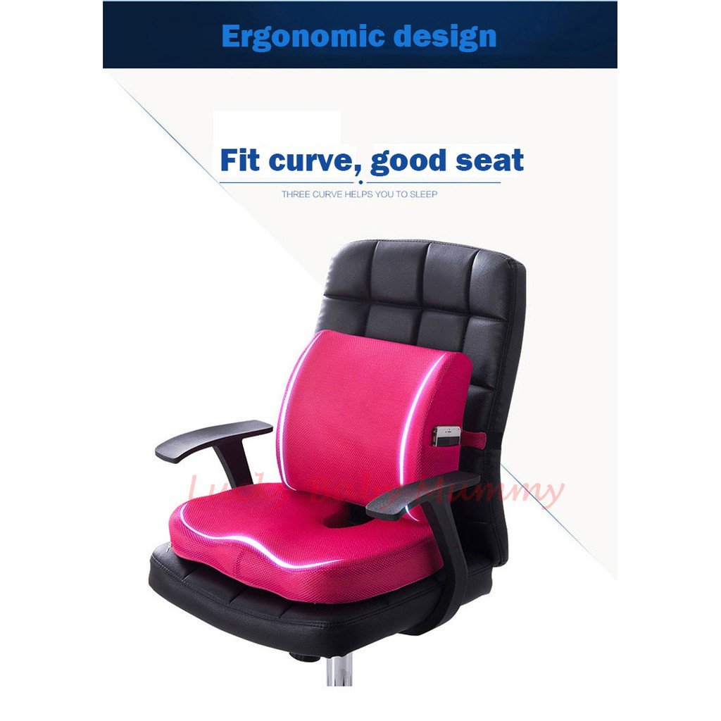 Memory Foam Lumbar and Seat Back Support Cushion