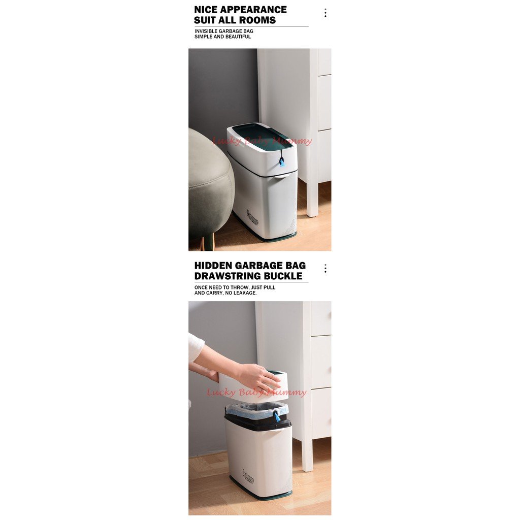 【Auto Sealing Dust Bin】Slim Pull-Bag Design Trash bin/Dustbin