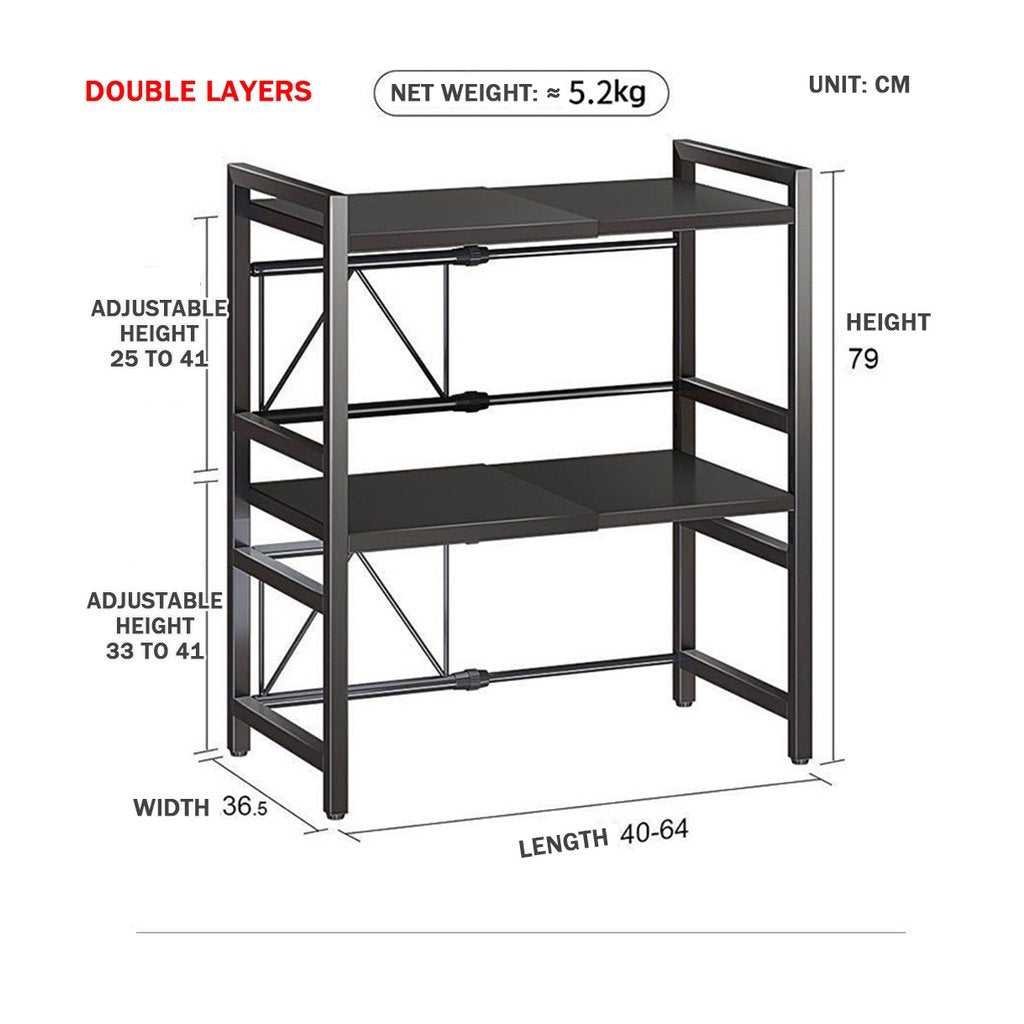 Retractable Kitchen Shelf Countertop Microwave Oven Rack