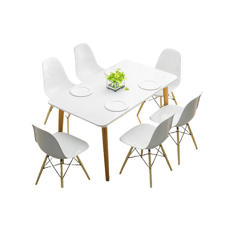 Minimalist Dining Table with Wooden Legs