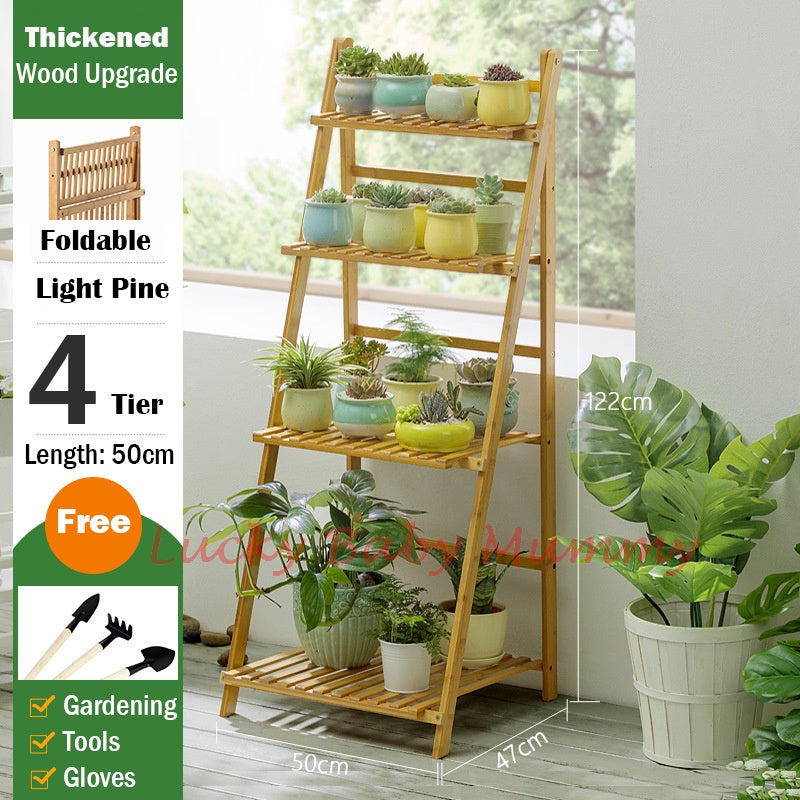 【Type B】Multi Layer Tier Bamboo Plant Rack