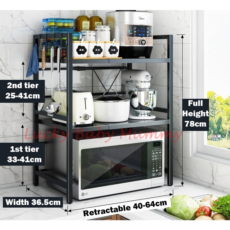 Retractable Kitchen Shelf Countertop Microwave Oven Rack