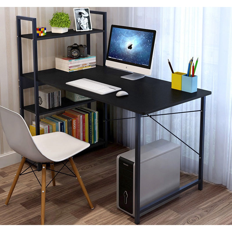 H - Shape Table Computer Tables with Bookshelf