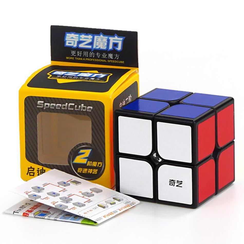 QiYi Rubiks Cube 2x2 Ultra Smooth Black/White/Rainbow Rubiks Cube/Super Smooth Fast Speed