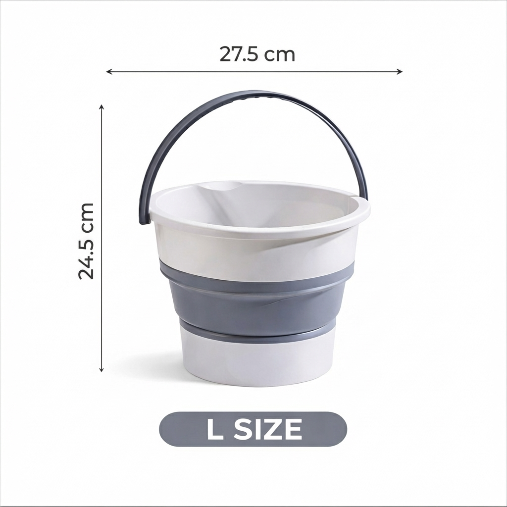 Silicone Collapsible Pail - White - Large