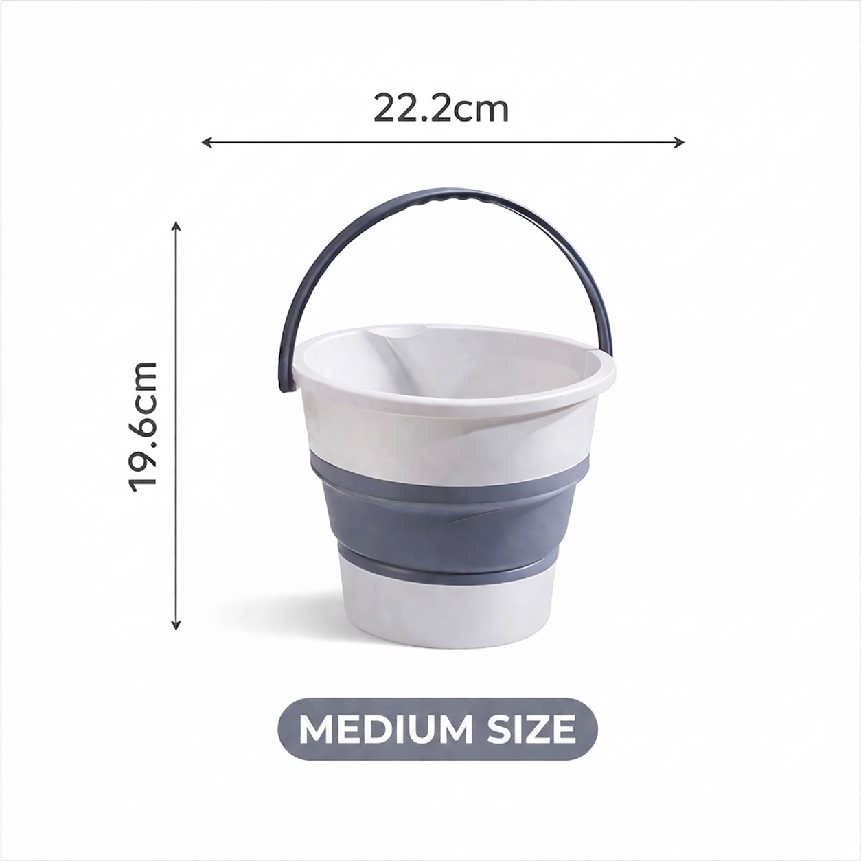 Silicone Collapsible Pail - White - Medium