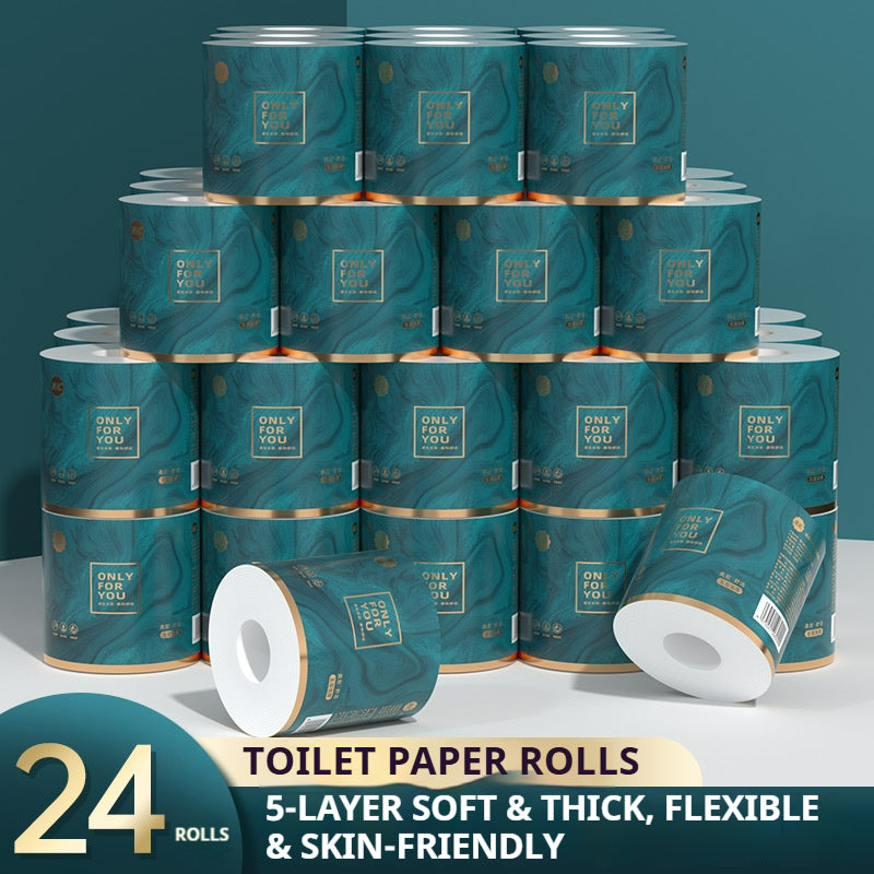 [18 Rolls/ Box] ManHua 5-Ply Toilet Paper Rolls 110g / Thick Facial Tissue For Better Absorbency