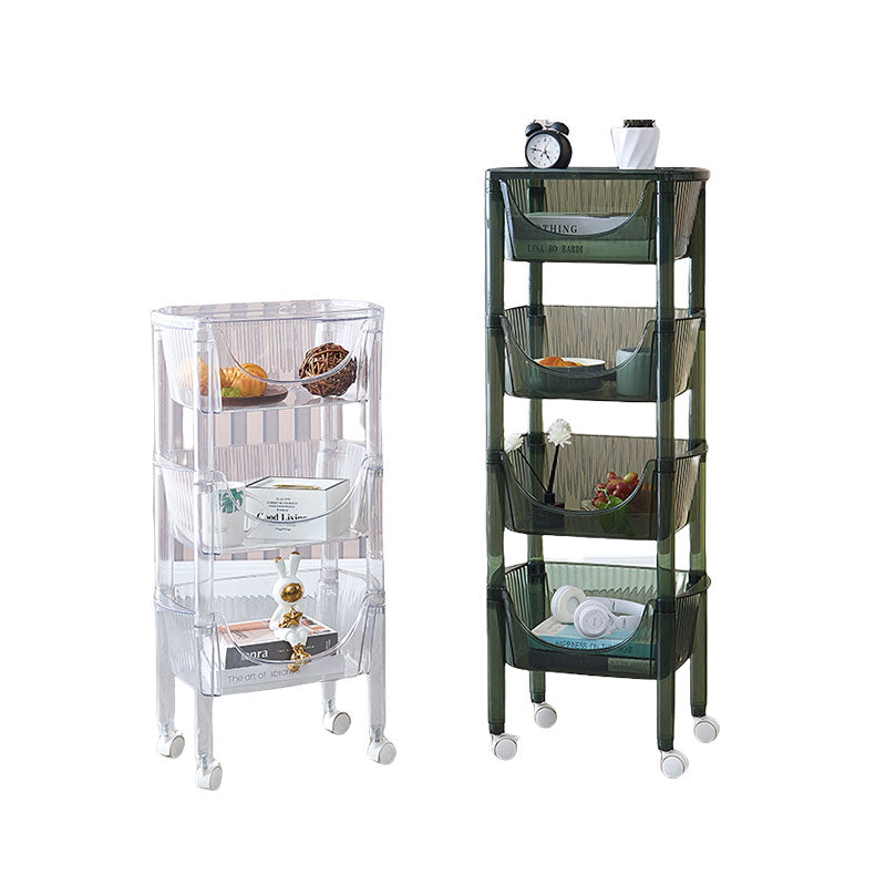 3 Tier & 4 Tier Transparent Movable Storage Trolley