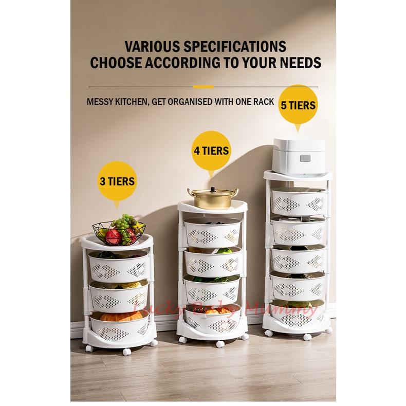 Rond Rice Trolley White Round Rotating Storage Trolley