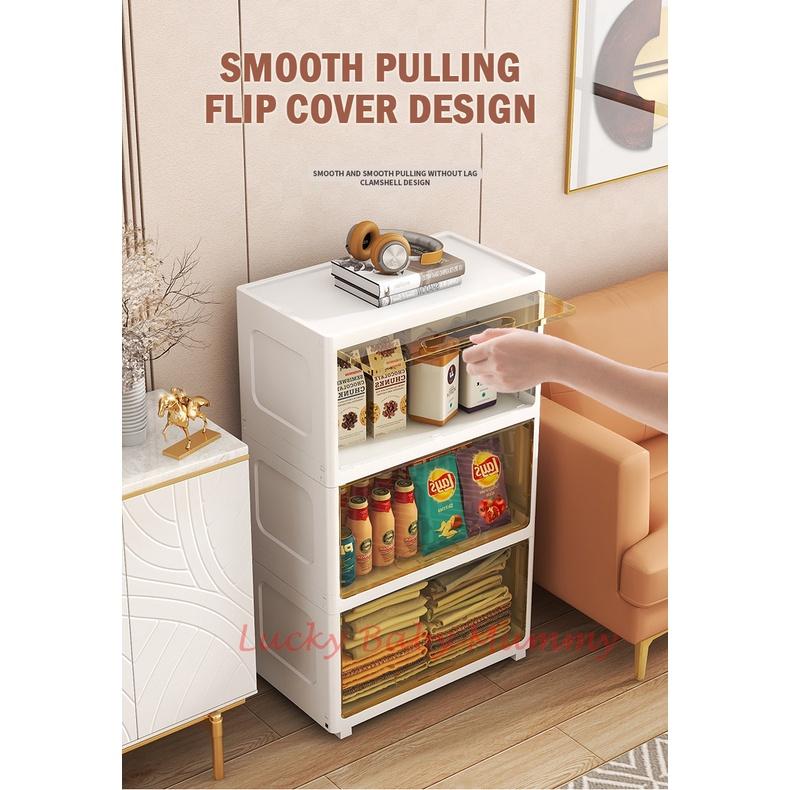 Flip Transparent Door Storage Cabinet