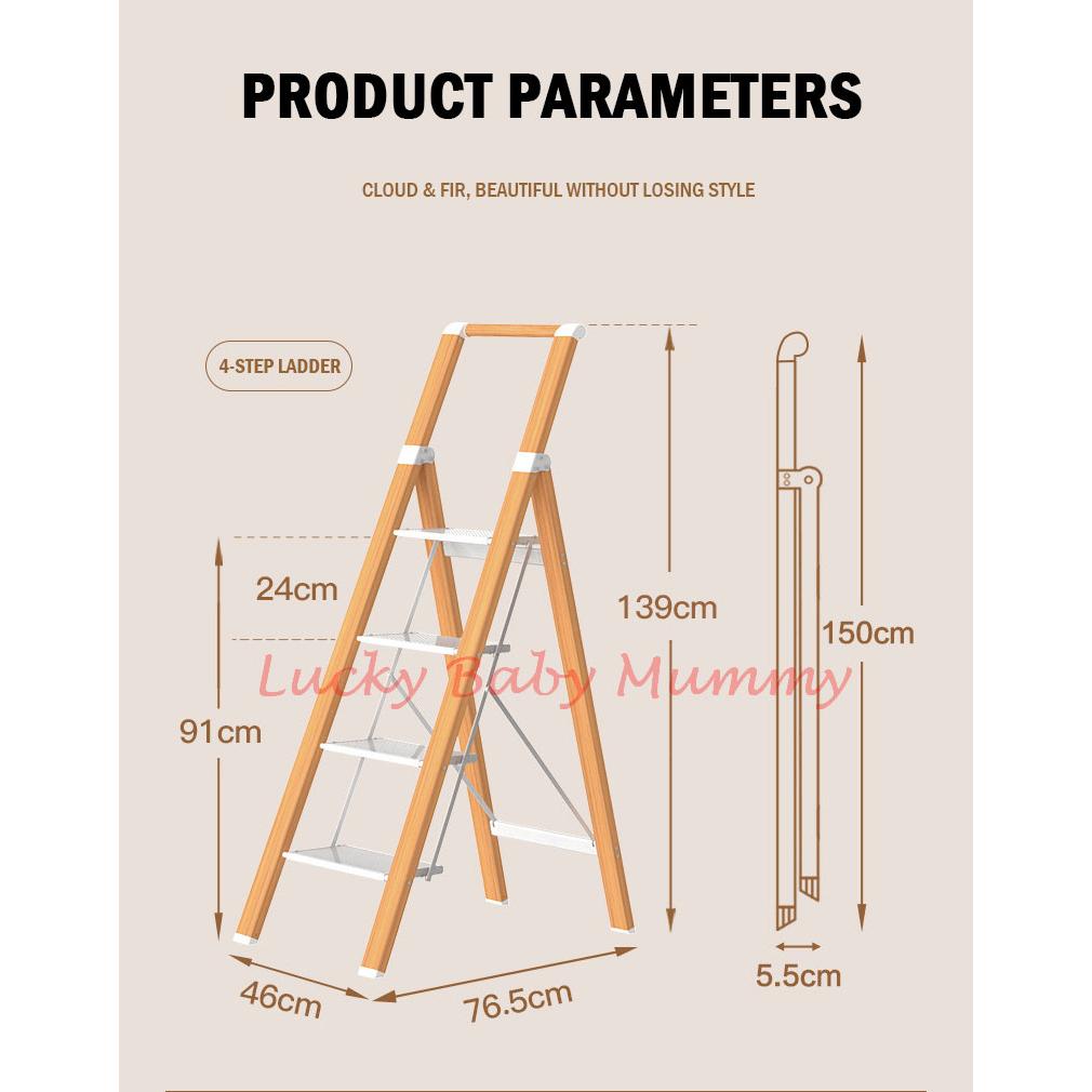 White Spruce Aluminium Step Ladder - 3/4/5 Steps