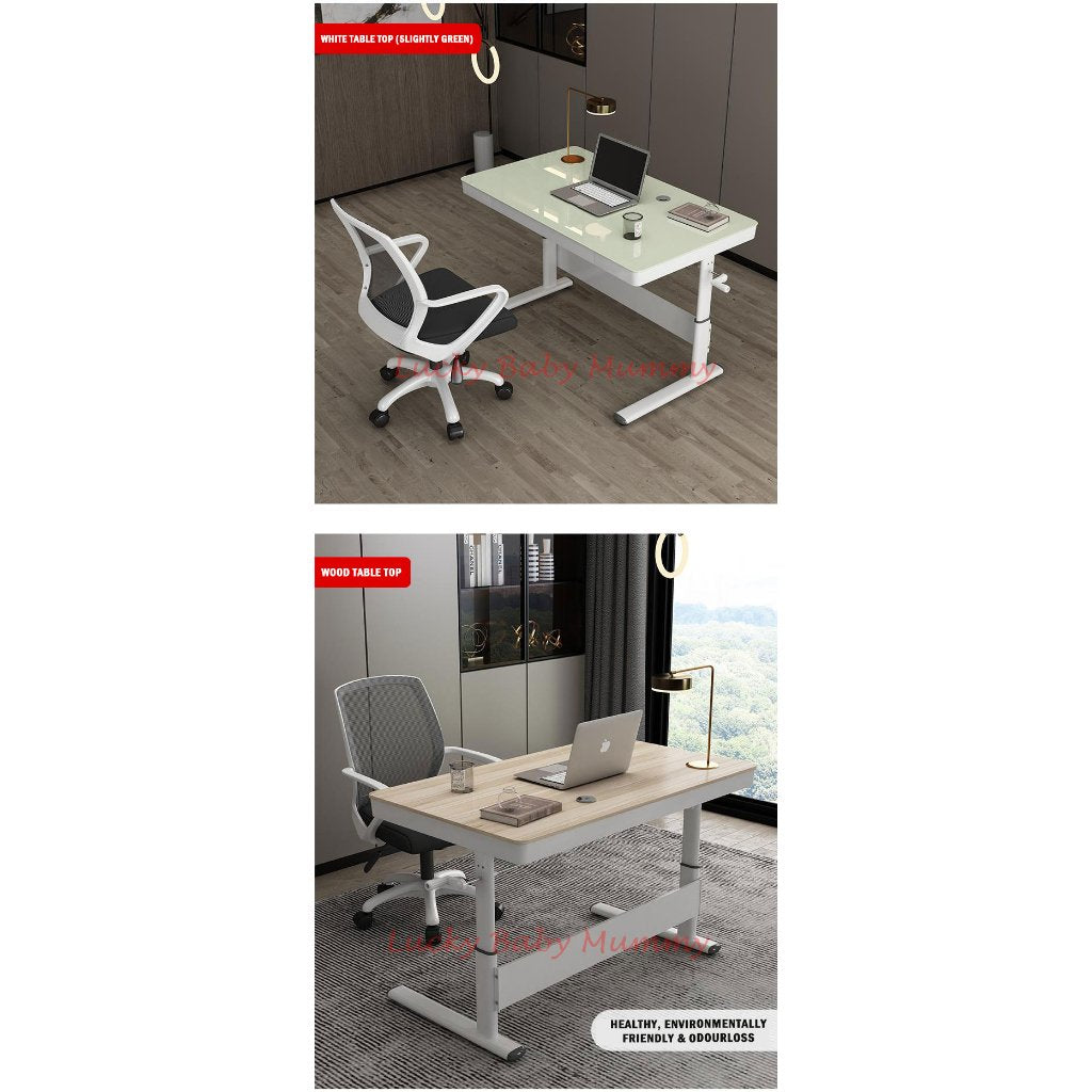 Hand Crank Free Lift Height Adjustable Computer Table