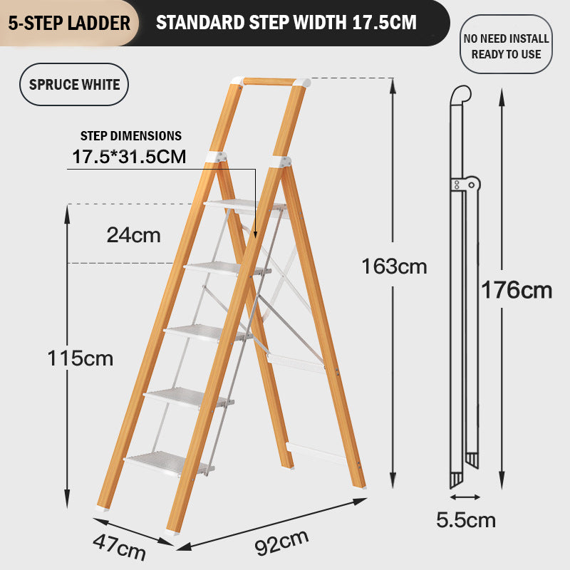 White Spruce Aluminium Step Ladder - 3/4/5 Steps