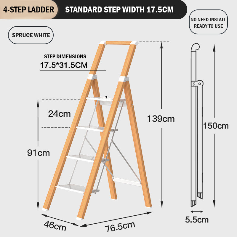 White Spruce Aluminium Step Ladder - 3/4/5 Steps