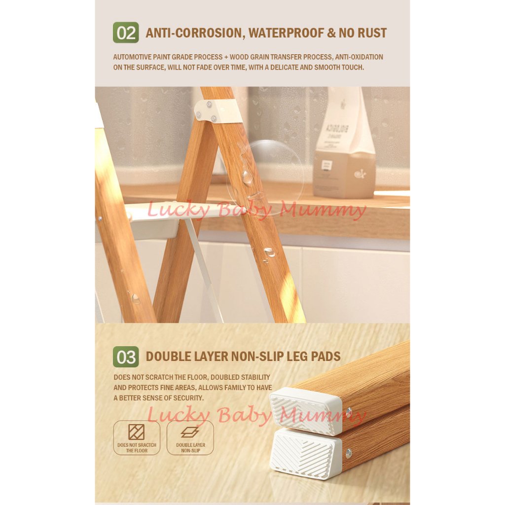 White Spruce Aluminium Step Ladder - 3/4/5 Steps