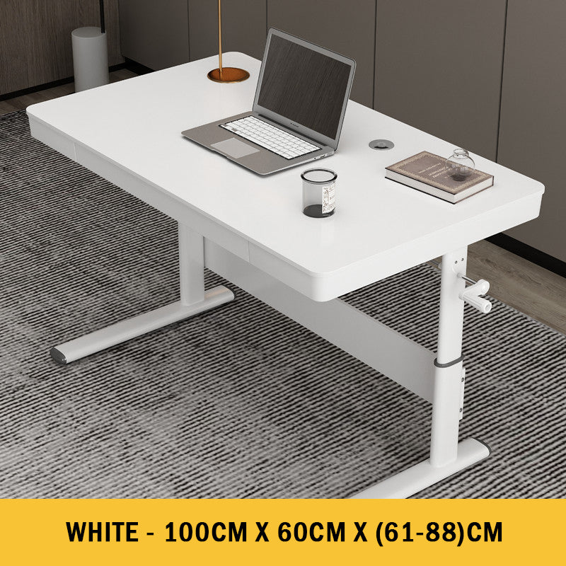 Hand Crank Free Lift Height Adjustable Computer Table for Office Manua