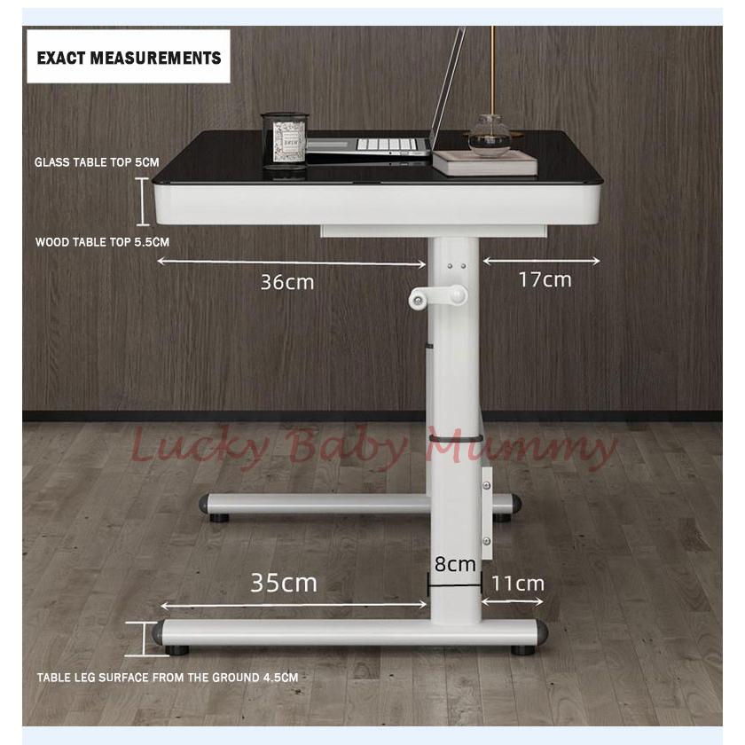 Hand Crank Free Lift Height Adjustable Computer Table