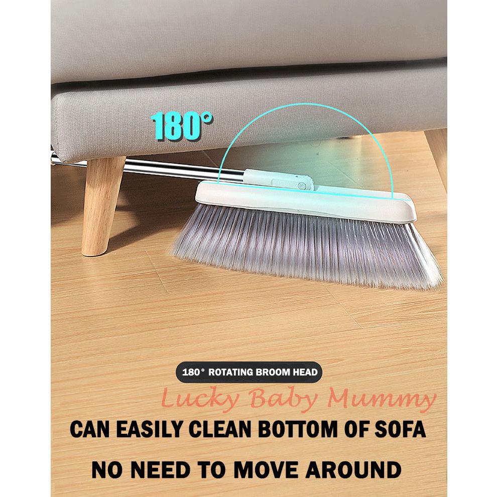 Minimalist Standing Rotatable Adjustable Broom and Dustpan Set Tools