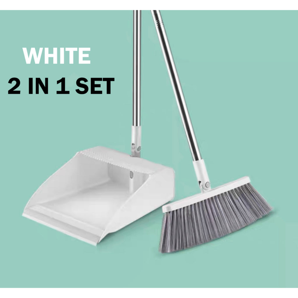 Minimalist Standing Rotatable Adjustable Broom and Dustpan Set Tools