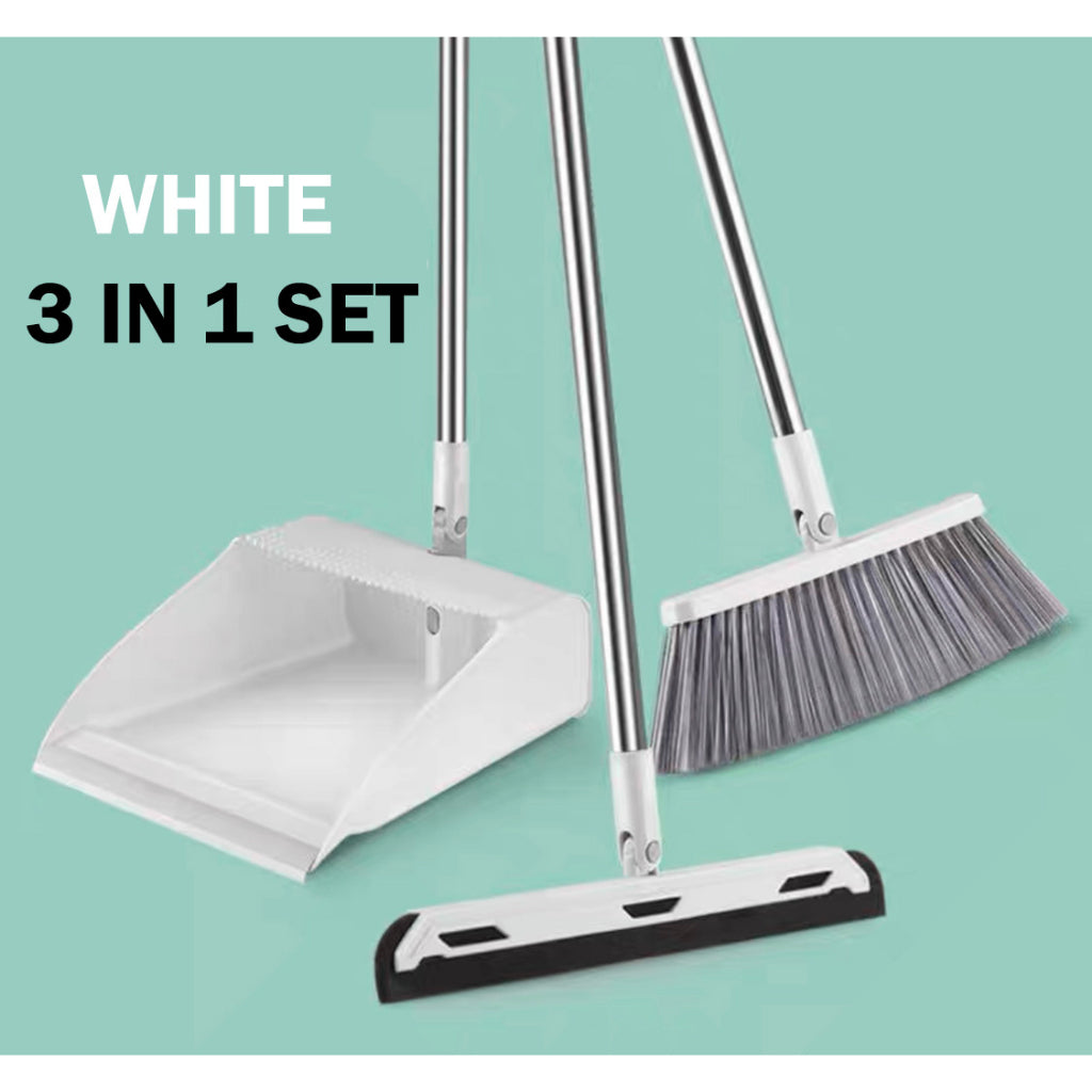 Minimalist Standing Rotatable Adjustable Broom and Dustpan Set Tools