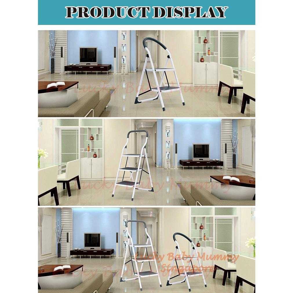 Stool Ladder Sample Foldable White Stool Step Ladder 3/4/5 Steps