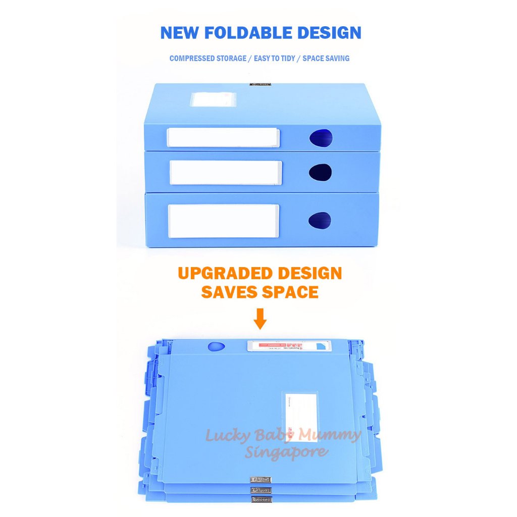 Stand File Box Foldable A4 Foldable File Storage Box