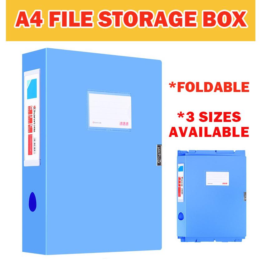 A4 Foldable File Storage Box Functional School Office Stationery Docum