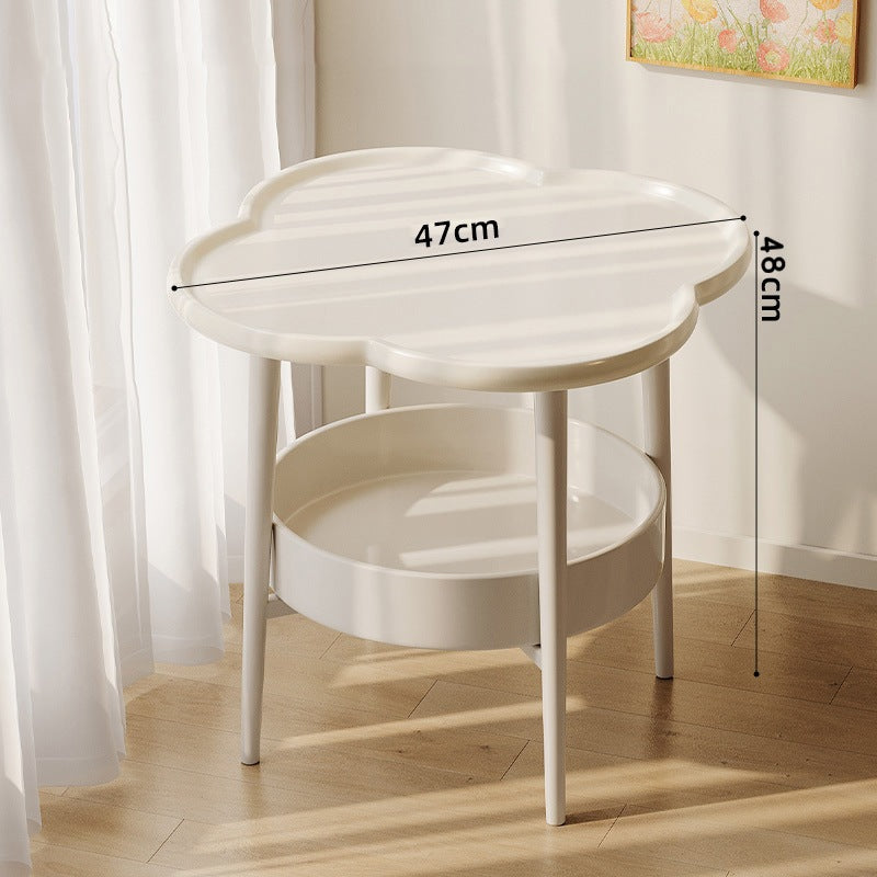 Clover Shape Coffee Table with Shelf