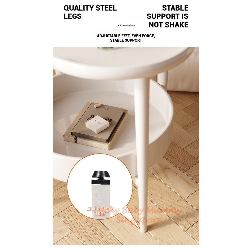 Clover Shape Coffee Table with Shelf