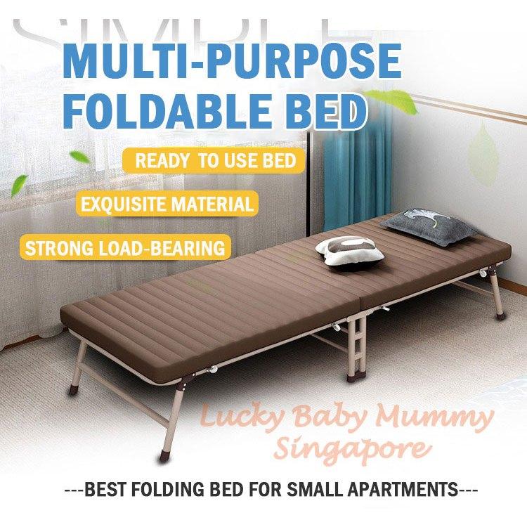 Foldable Single Bed with Adjustable Backrest