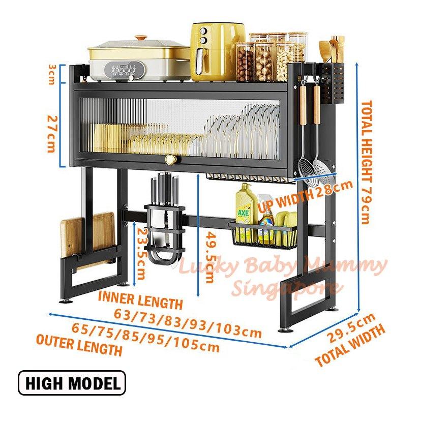 Kitchen Sink Drain Dish Rack with Cabinet Door