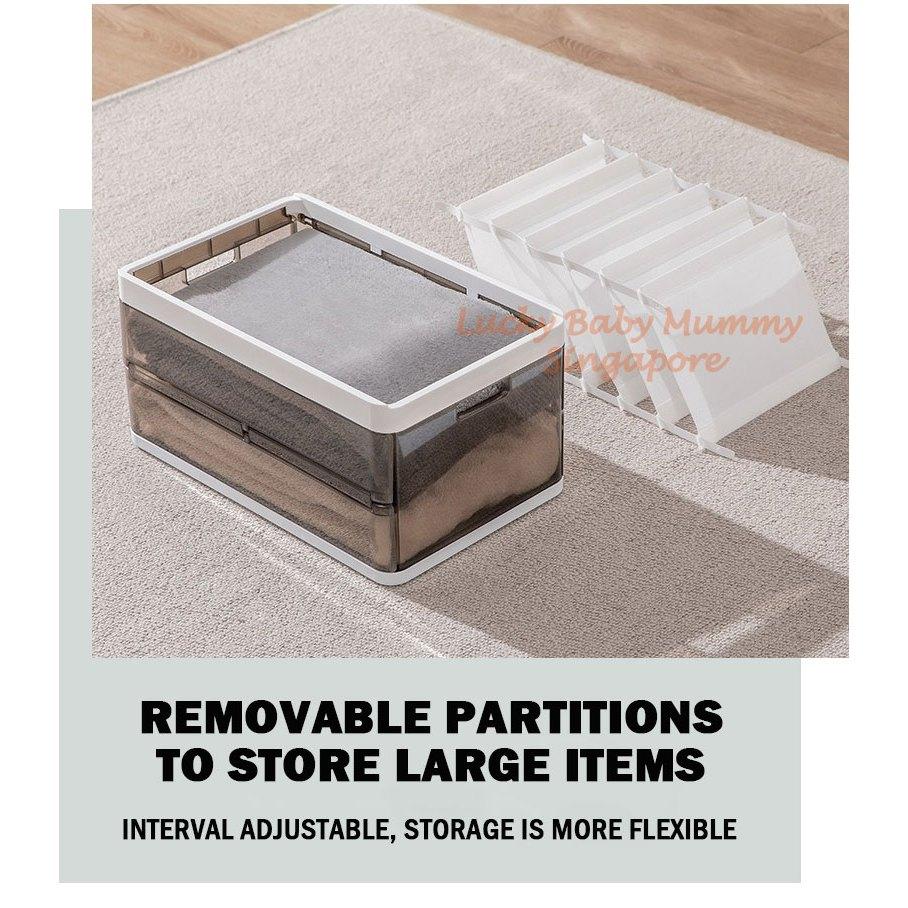 Stackable Pull-Out Storage Box with Removable Divider