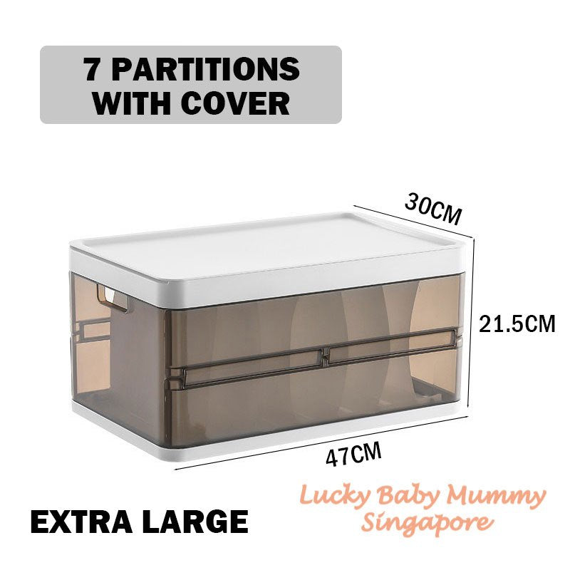 Stackable Pull-Out Storage Box with Removable Divider