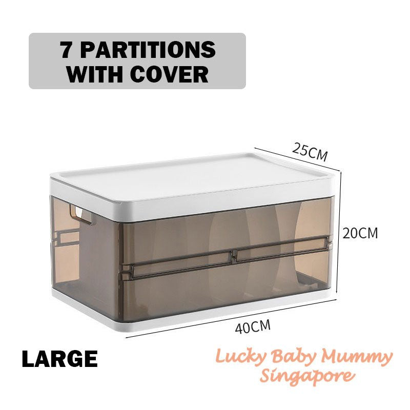 Stackable Pull-Out Storage Box with Removable Divider