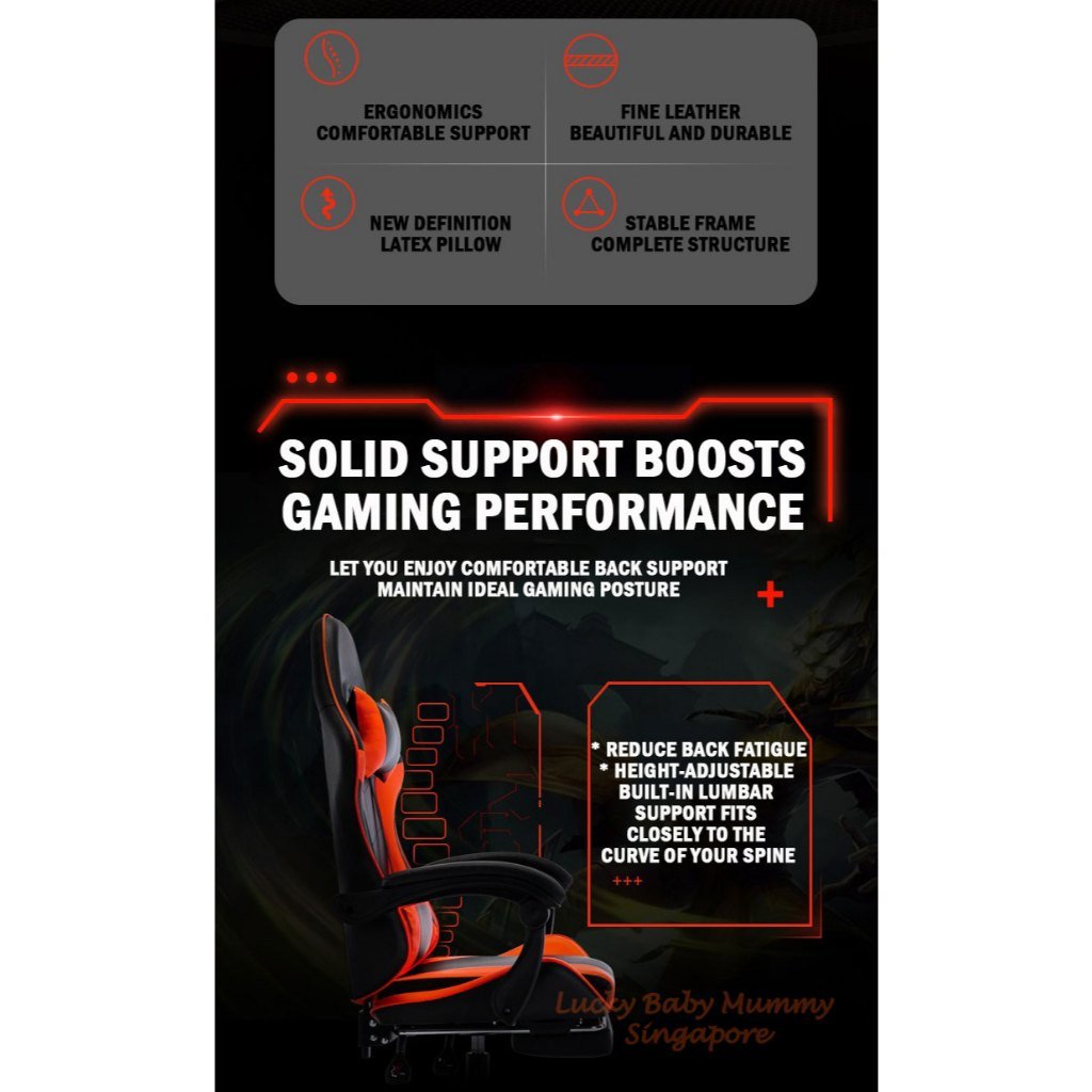 Ergonomic Gaming Chair with Foot Rest