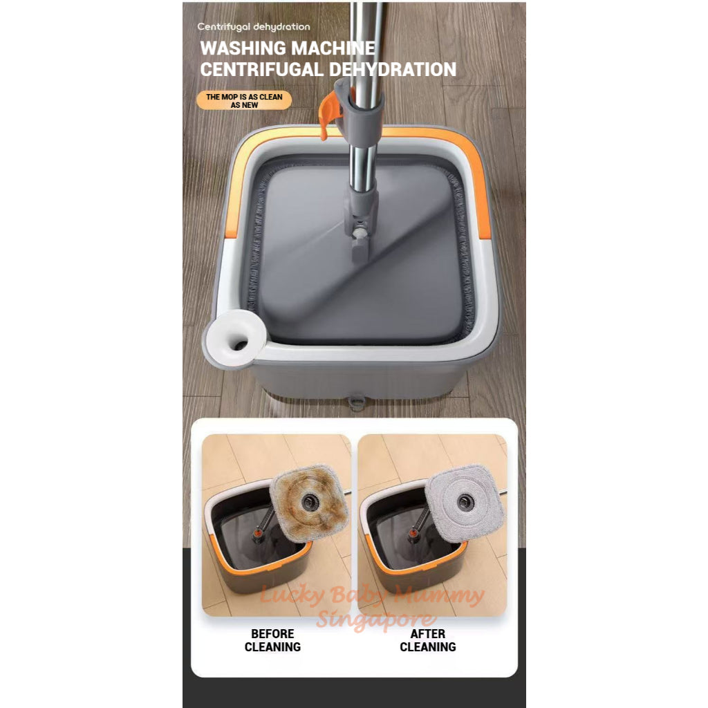 Clean Dirty Split Single Bucket Spin Mop Set