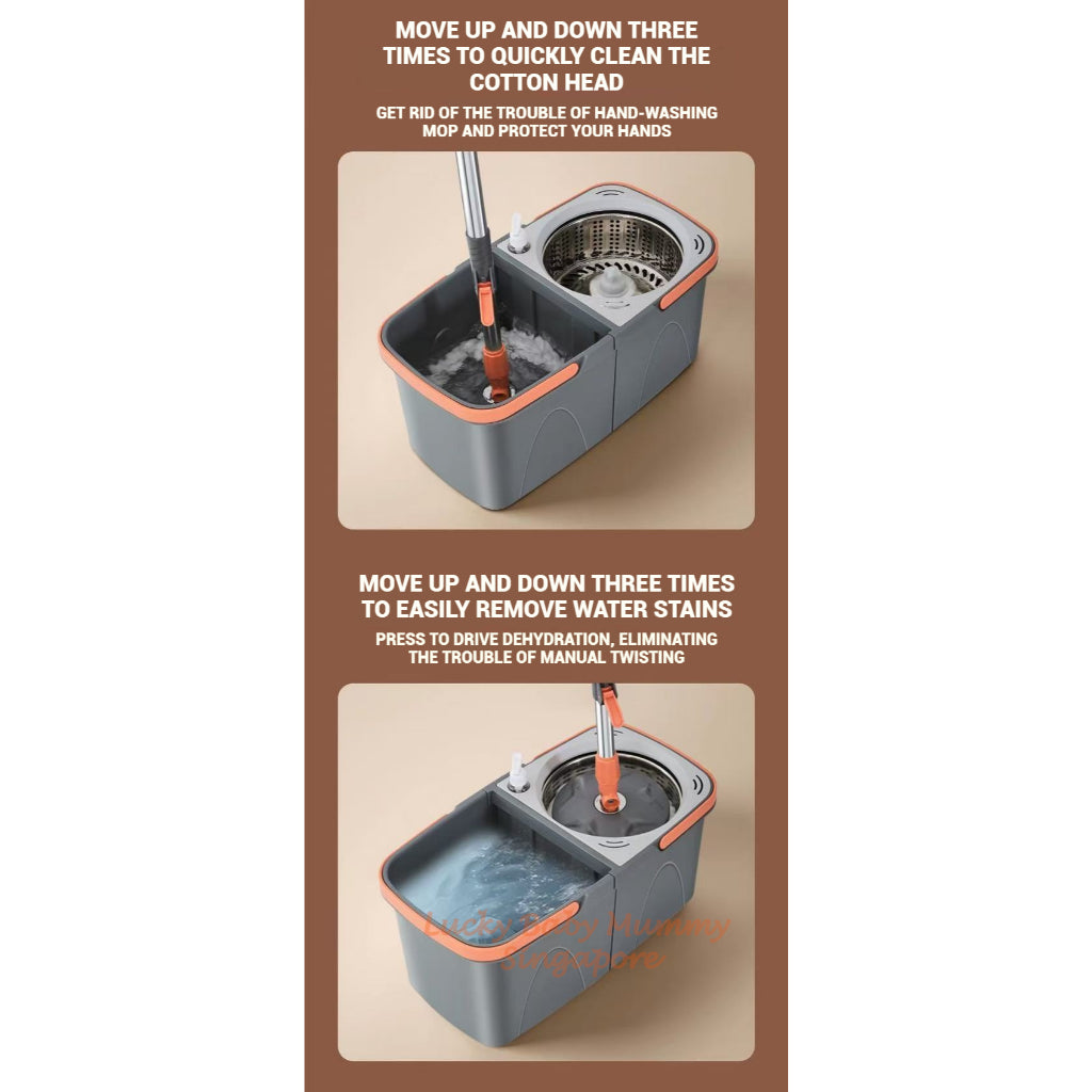 Detachable Spin Mop Set / Clean Dirty Split Water Spin Mop