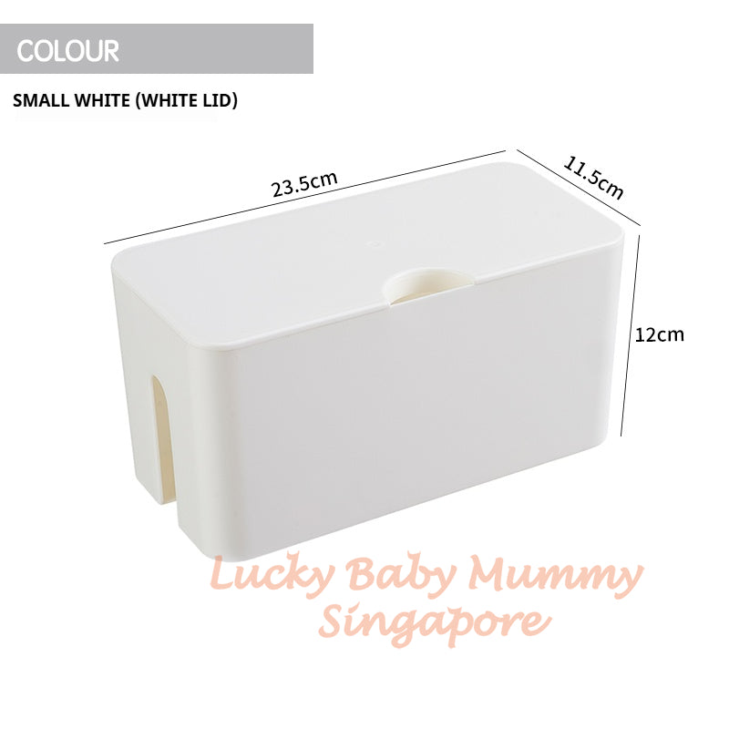 Cable Storage Box/Extension Wire Plug Minimalist Organizer Box for Desk Power Strip Management
