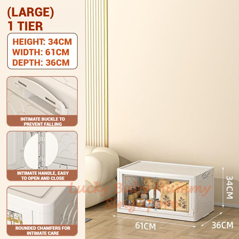 Installation Free Foldable Storage Cabinet with Wheels
