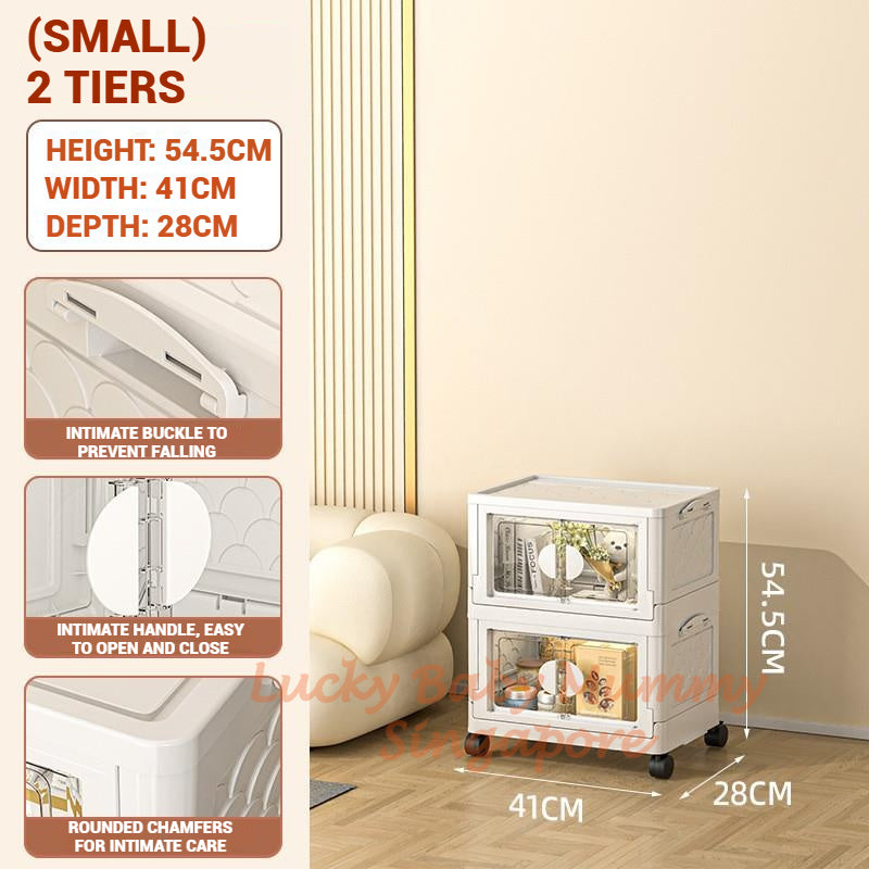 Installation Free Foldable Storage Cabinet with Wheels