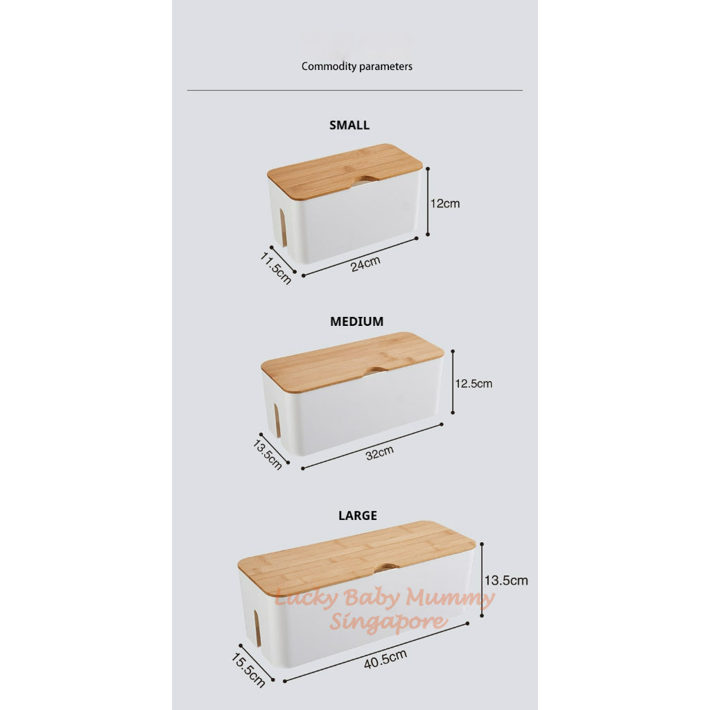 Cable Storage Box/Extension Wire Plug Minimalist Organizer Box for Desk Power Strip Management