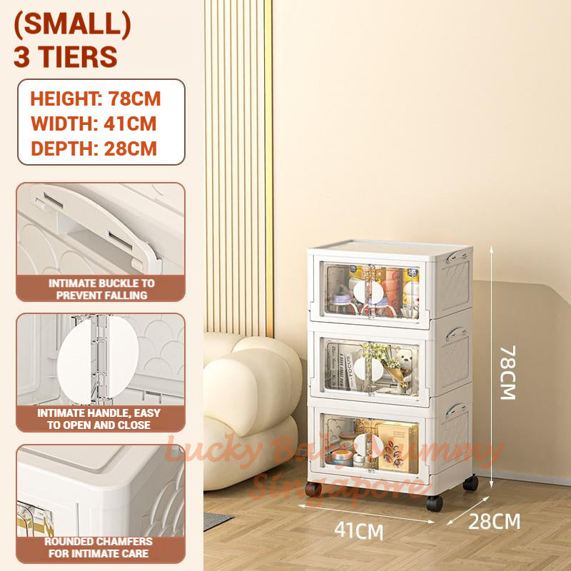 Installation Free Foldable Storage Cabinet with Wheels