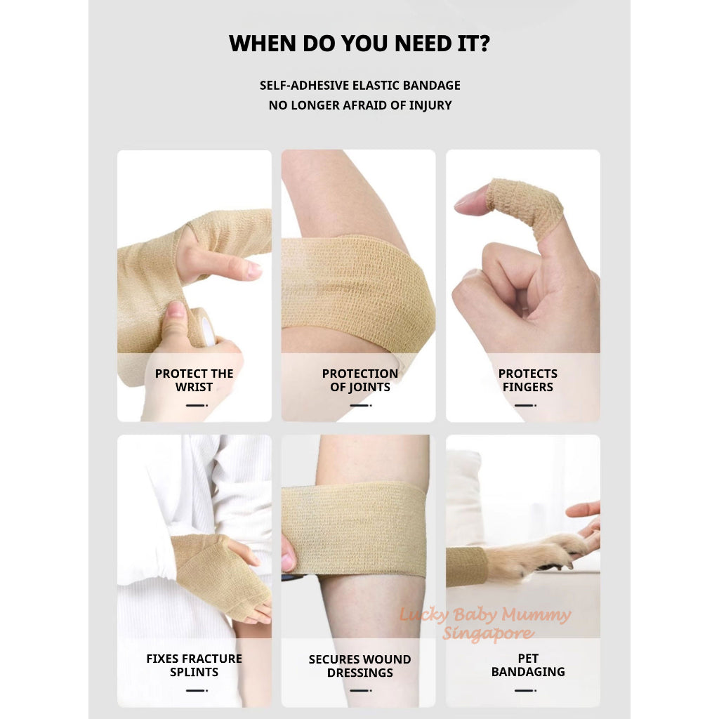 12 rolls Self-Adhesive Elastic Bandage Wrap/Waterproof Breathable Injury Tape for outdoor sports